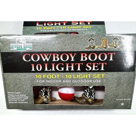 3 Rivers Edge Cowboy Boots Lights 10Ft Light Sets‎ LOT Fishing Texas Floats NIB - Picture 7 of 8